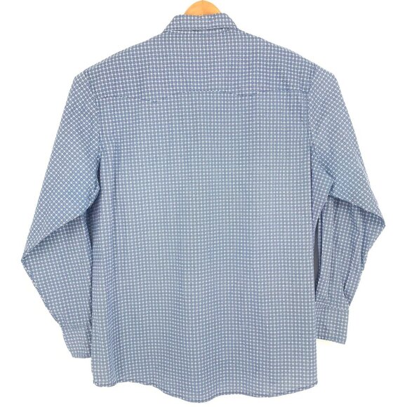 Wrangler Mens 2XL Light Blue Wrancher Snap Front Shirt Long Sleeve Collared - Picture 8 of 12